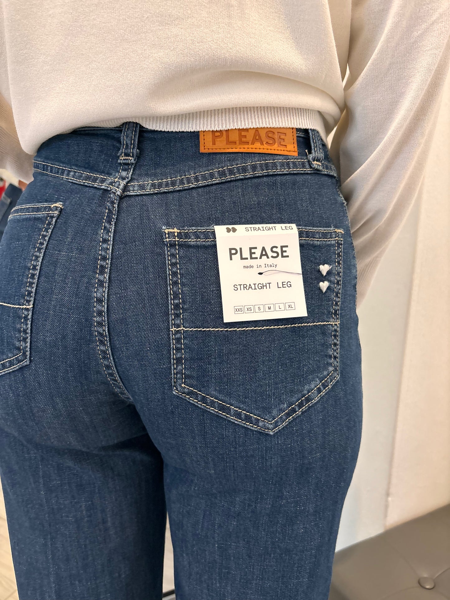 Jeans straight con risvolto