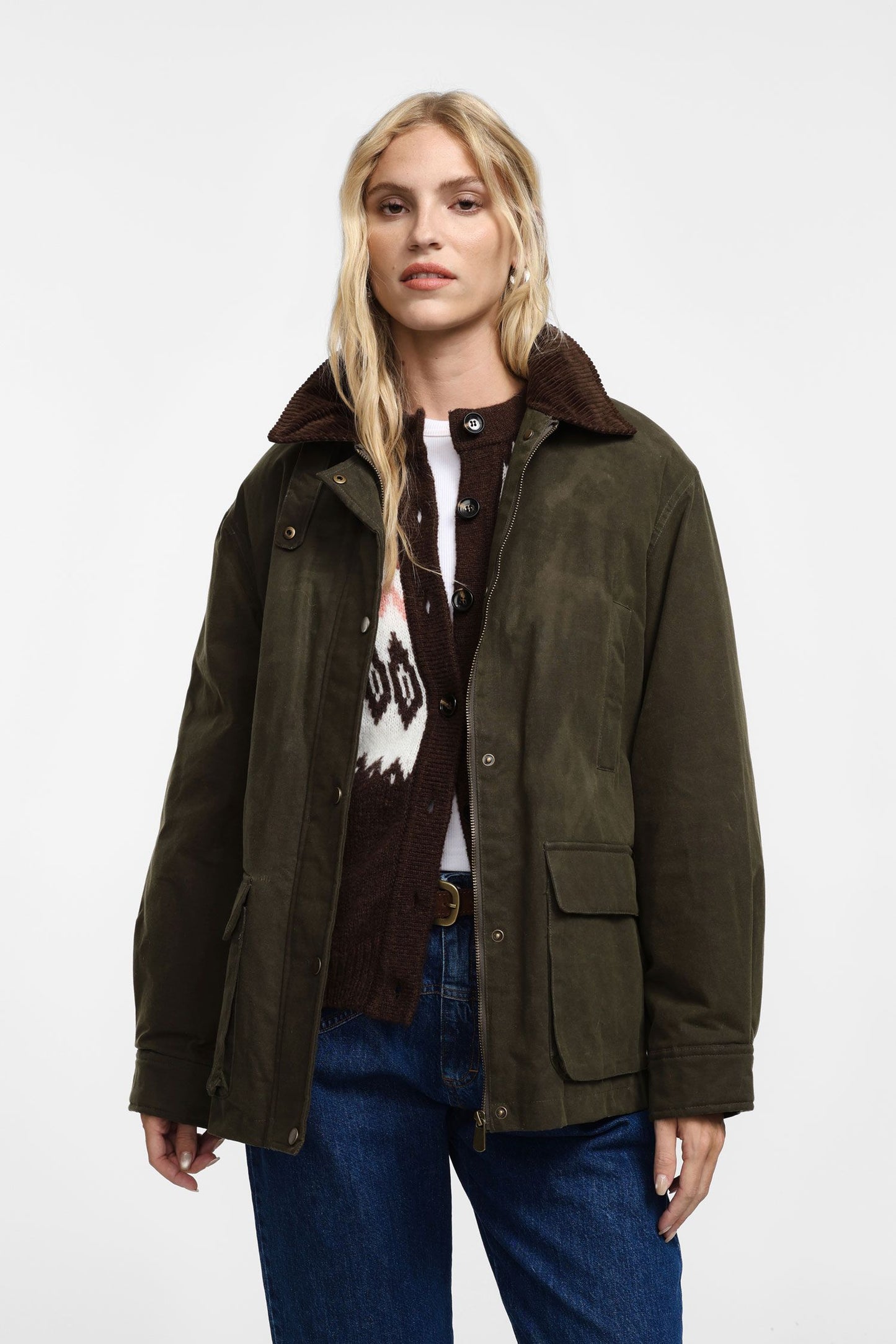 Giacca ampia con chiusura zip