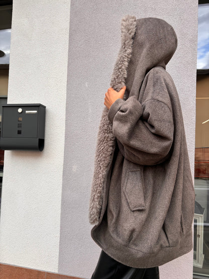 Cappottino grigio taupe