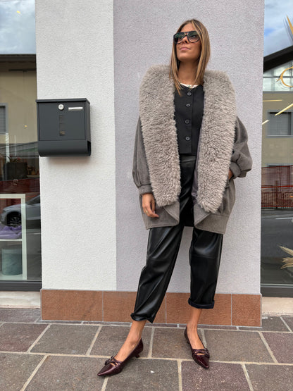 Cappottino grigio taupe