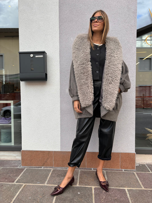 Cappottino grigio taupe