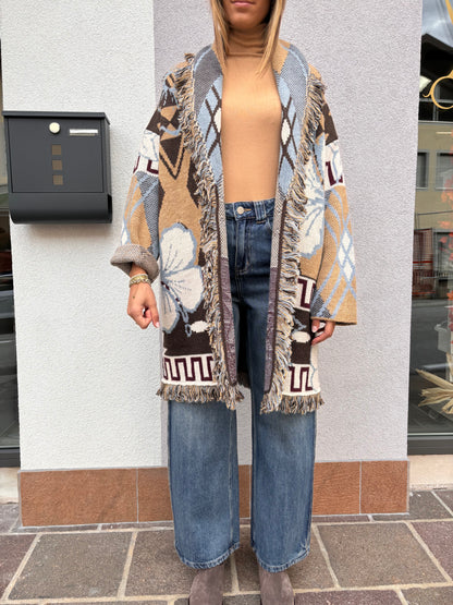 Cardigan oversize jacquard