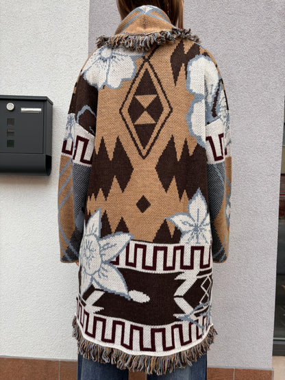 Cardigan oversize jacquard