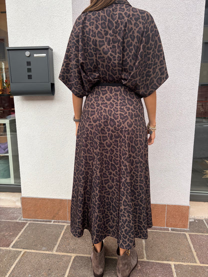 Vestito stampa animalier con cintura